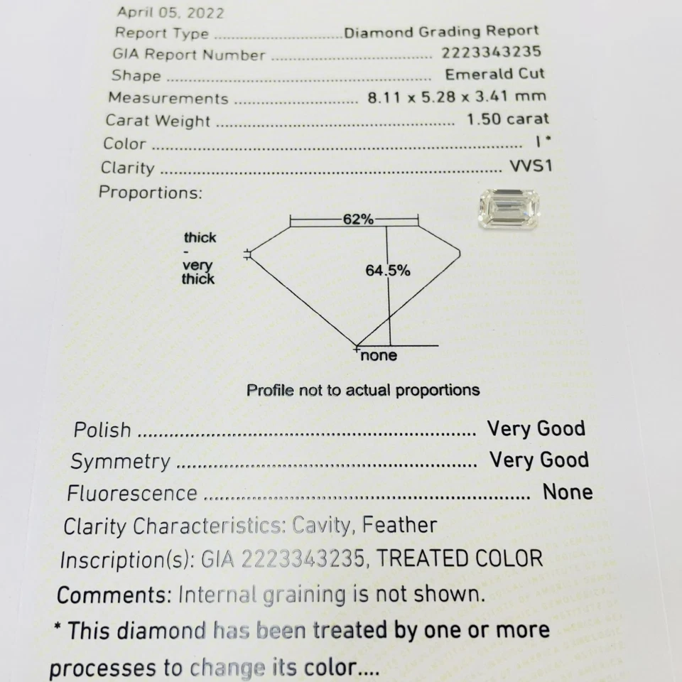 Natural Diamond 1.50 Ct Emerald Cut I VVS1 GIA Certified For Jewelry - Ring - Image 2 of 4