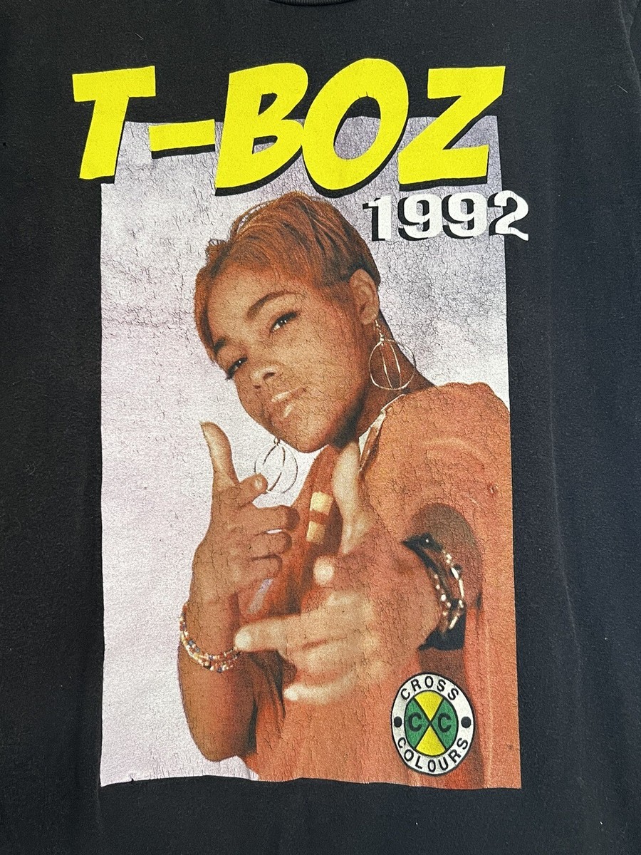 Vintage TLC T-Boz 92' Cross Colours Black Tee Shirt Size