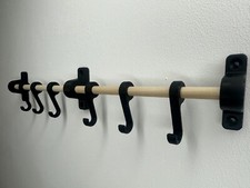 Mud Kitchen Utensil Rack - Black & Wood Accessories - Outdoors Play Pretend Play