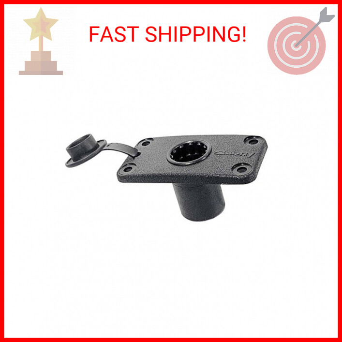 Scotty #0244-BK Flush Deck Mount with Rain Cap