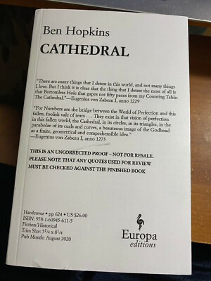 Cathedral by Ben Hopkins Paperback Uncorrected Proof VG Condition!!!!@@@@
