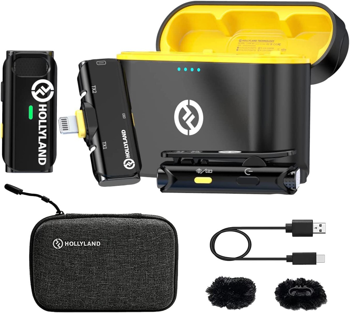 【美品】Hollyland Lark C1 US Hollyland Lark C1 Wireless Lavalier Microphone for iPhone