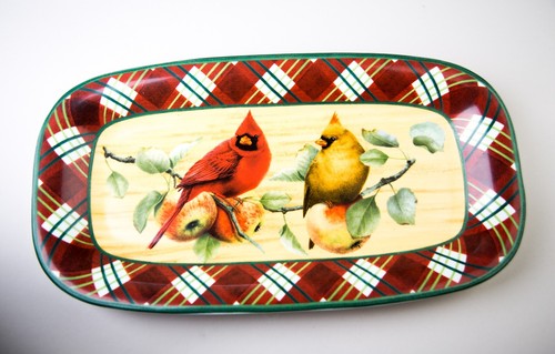 Bandeja de entremeses Lenox Winter Greetings tartán para todos los días loza vintage - Imagen 1 de 4