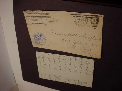 1918 WW1 Military Army Corps soldiers letter from Luxemburg