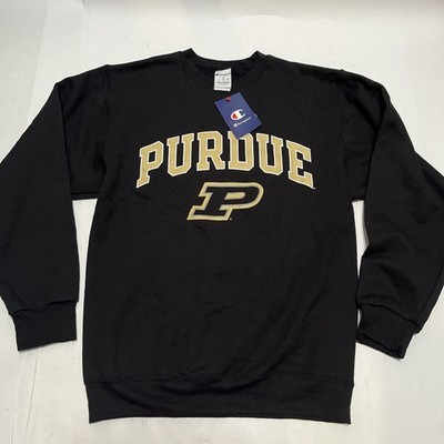 Champion Purdue Boilermakers Black Arch Mascot Long Sleeve Crew Sweatshirt Small
