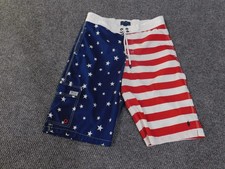 Polo Ralph Lauren Swim Trunks boys XL American Flag Stars Stripes Board Shorts