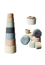 Moonkie Stacking Cups Toy, New, Silicone Soft Teething Toy, Age 6+ Months