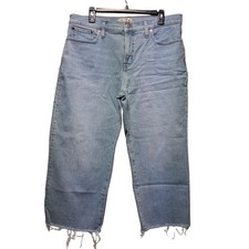 Madewell The Perfect Vintage Wide-Leg Crop Jean Light Wash Blue Jeans Size 32P