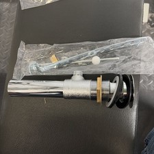 Push Pop-Up Bathroom Sink Drain without Overflow, Polished Nickel