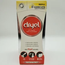 DRYEL At-Home Dry Cleaner Refill Kit Stain Pen Cleaning Cloths Wrinkle Releaser
