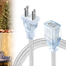 Short Clear Extension Cord 3FT, 1 Pack Single Skinny Extension Cord Indoor Thin,