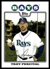Troy Percival 2008 Topps #339 Tampa Bay Rays MLB READ FREE SHIPPING AutographDen