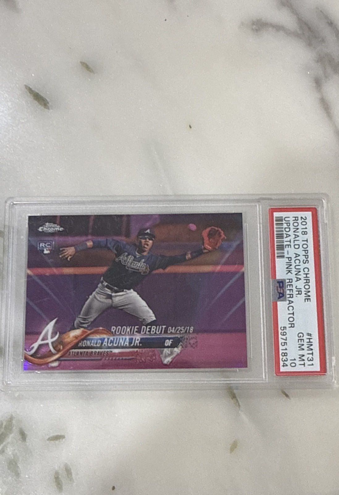 2018 Topps Chrome Update - Rookie Debut Ronald Acuña Jr. #HMT31 Pink...