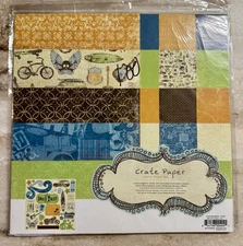 Crate Paper **STATIC** 12x12 Paper Collection Kit 9-Pcs Die Cuts COMPLETE