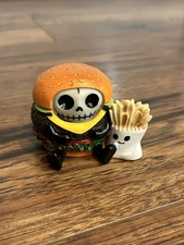 PT Furry Bones Hamburger with Fries Skull Resin Mini Figure 2” Collectible