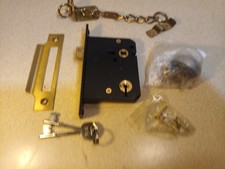 Imperial locks 3 Lever DeadLock 3 inch Brass / Door Stop / Chain
