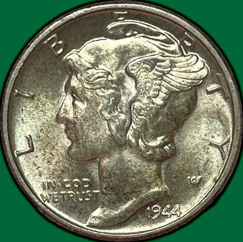 1944 Mercury Dime Silver Brilliant Uncirculated BU Coin #32376