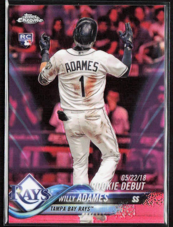 2018 Topps Update Chrome WILLY ADAMES Pink Refractor Rookie Card HMT100 Rays