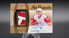 15-16 UD Fleer DYLAN LARKIN Rookie AUTO LOGO PATCH #/299 BEST PATCH SEEN!