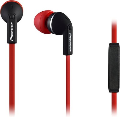 Pioneer SE-CL712T-R In-Ear-Kopfhörer mit Inline-Mikrofon, Rot