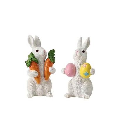 Easter decorations - Easter Bunny decorations -Resin rabbits With carrot and ...