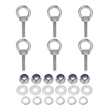 6 Pcs M6 x 30 mm Lifting Shoulder Eye Bolt Thread Eyebolt with Nuts Washers