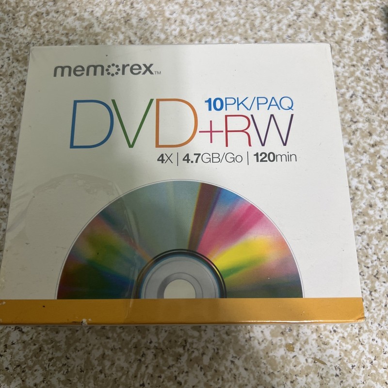 MEMOREX DVD+RW 10 Pack 4X 4.7GB 120min Recordable Rewritable Discs NEW Sealed