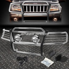 Chrome Brush Grill Guardround Clear Fog Light For 99-04 Jeep Grand Cherokee Wj Chrome Brush Grill Guardround Clear Fog Light For 99-04 Jeep Grand Cherokee Wj
