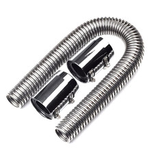24 Stainless Steel Flexible Upper Lower Radiator Hose W Chrome Caps V8 Kit