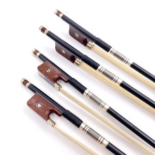 4pcs Good black Carbon fiber viola bow,white bow hair,snakewood frog