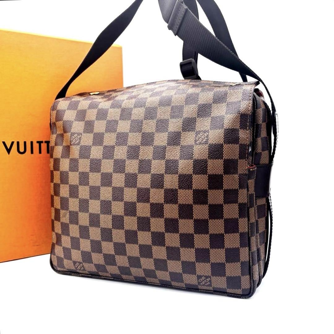 Louis Vuitton Damier Naviglio Shoulder Bag Brown Canvas Messenger Bag Crossbody