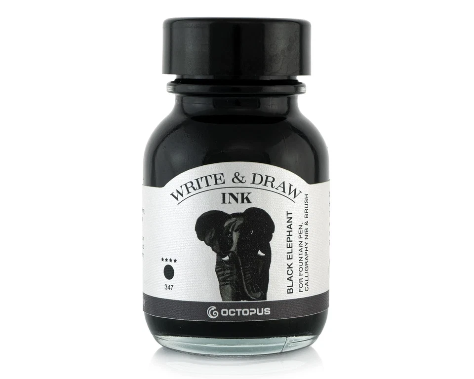 Octopus Write and Draw Ink 347 Black Elephant, wasserfeste Tinte zum Schreibe... - Bild 1 von 4
