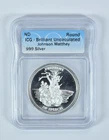 (ND) Silver Art Round 1 Oz Freedom Of Speech Johnson Matthey BU ICG *3500