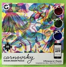 Carnovsky Ocean 500 Piece Jigsaw Puzzle; 3 Pictures in 1 Puzzle; by Ginger Fox