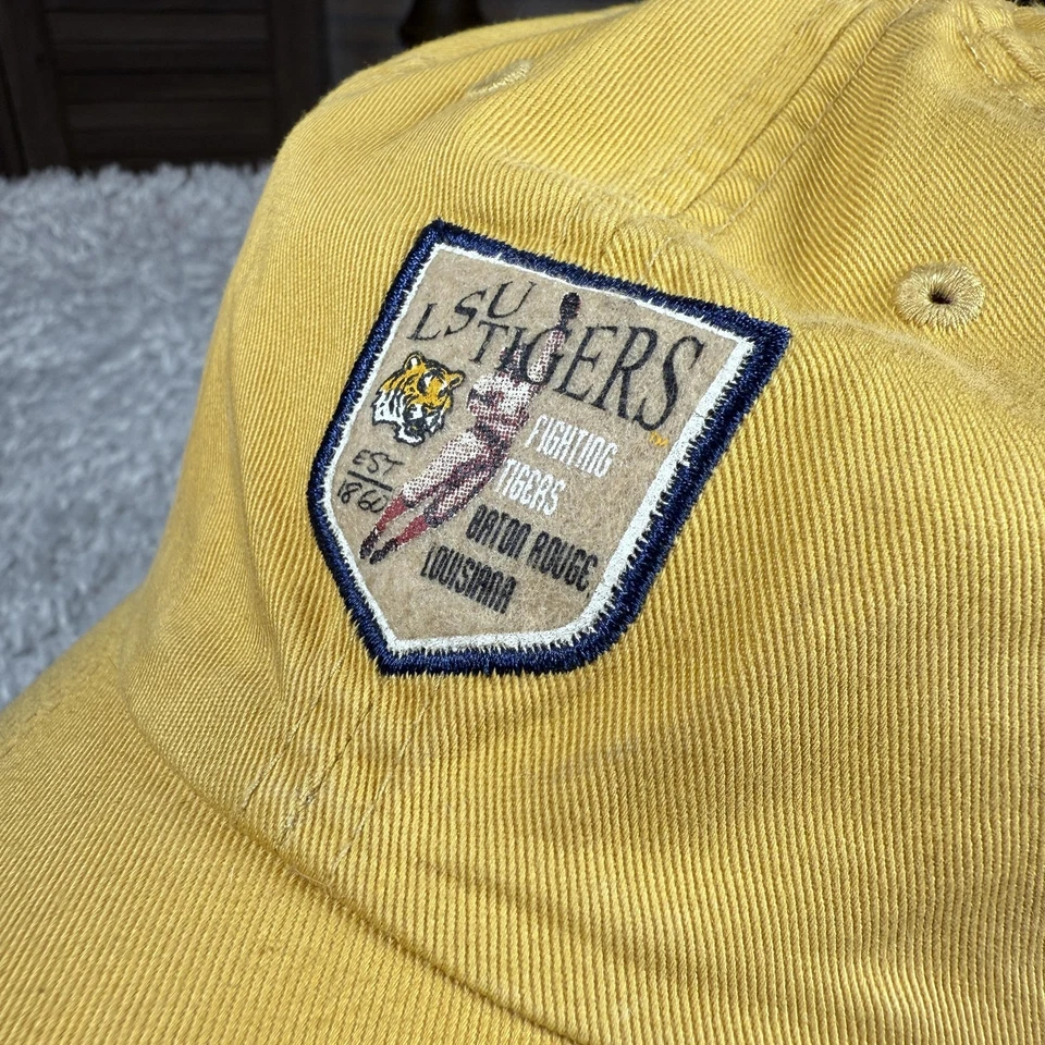 De colección LSU Tigres Sombrero Gorra Correa Trasera Aguja Americana Fútbol Papá Bastón Rojo Y2K Foto 2 de 4