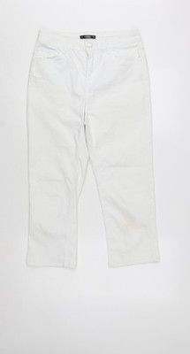 Weiße Cropped-Damenjeans Größe 10 von Dunnes normale Passform