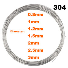 0.8mm - 3mm 1M / 5M bright wire 304 Stainless steel single full-hard steel wire