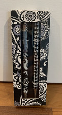 Vera Bradley Pen  Pencil Set In Midnight Paisley New