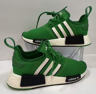 Adidas NMD_R1 Athletic Sneaker Green/White/Black Textile Lace Up Low Top