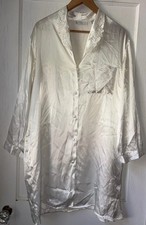 Erika Taylor Intimates Vtg Ivory Satin Button Front Nightgown L Bridal