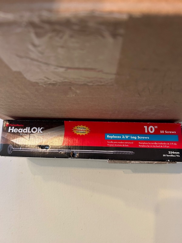 HeadLOK  FastenMaster 10-in Black Ecoat Flat Head Exterior Structural screws-NEW