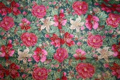 PINK, RED AND WHITE FLOWERS-LONDON COLLECTION  ROSE AND HUBBLE100% COTTON FABRIC