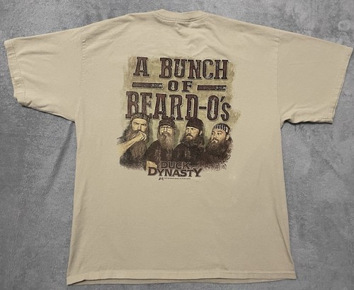 Duck Dynasty Graphic T-Shirt Mens XL Beige A Bunch Of Beard-O’s TV Promo 2013
