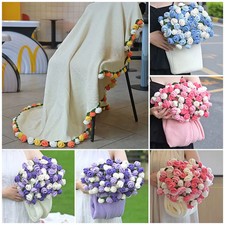  Finished  Blanket Roses Bouquet Sofa Blankets Handmade Crochet Flower Blanket  