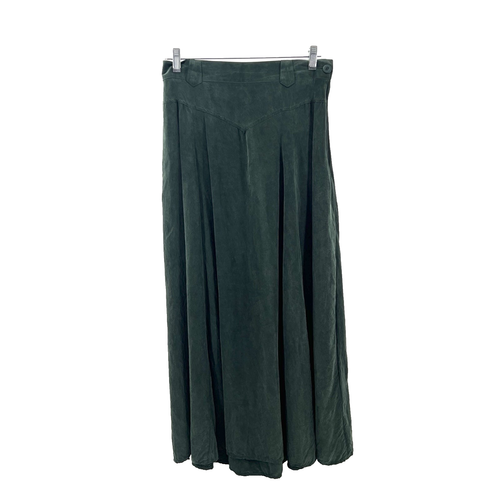 Vintage Roper Western Maxirock groß Armeegrün Stretch Taille Viskose Hergestellt in den USA