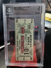 Black Sabbath Full Green Concert Ticket Curtis Hixon Hall Tampa July 10 1971 BAS