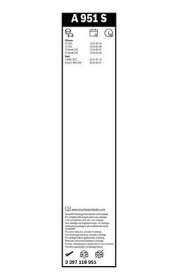 BOSCH 3 397 118 951 Wischblatt für CITROËN,FORD
