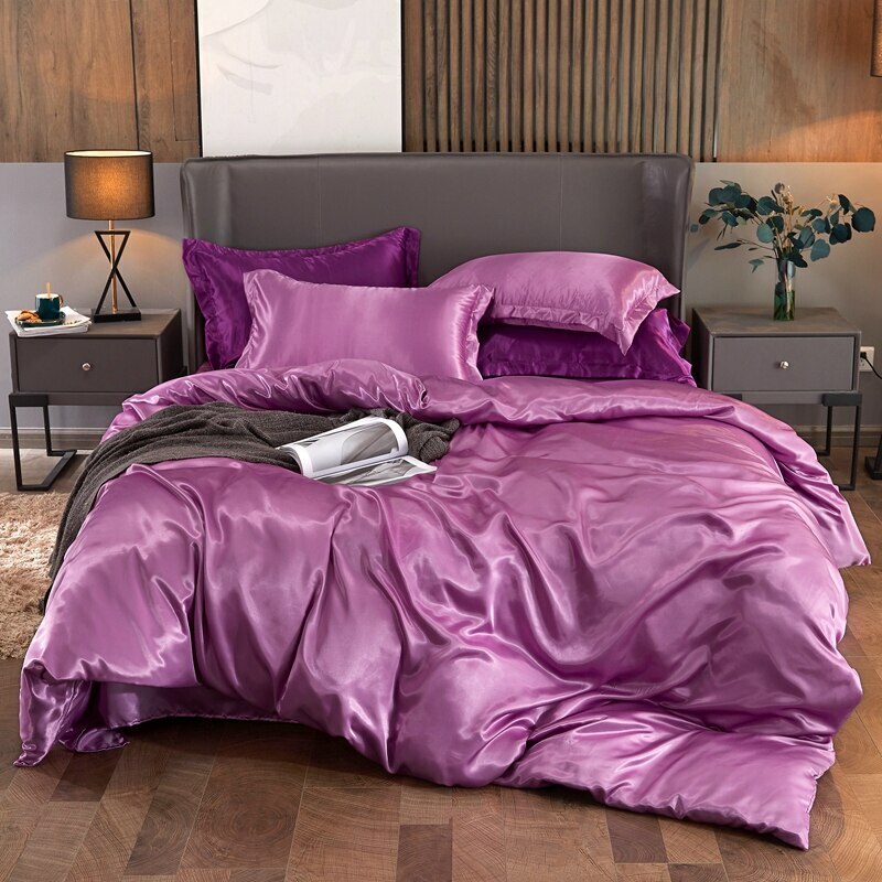 Bedding Satin Luxury DuvetCoverSet 150x200 Size Bed Sets Includes mattress cover Wysoko oceniane akcje