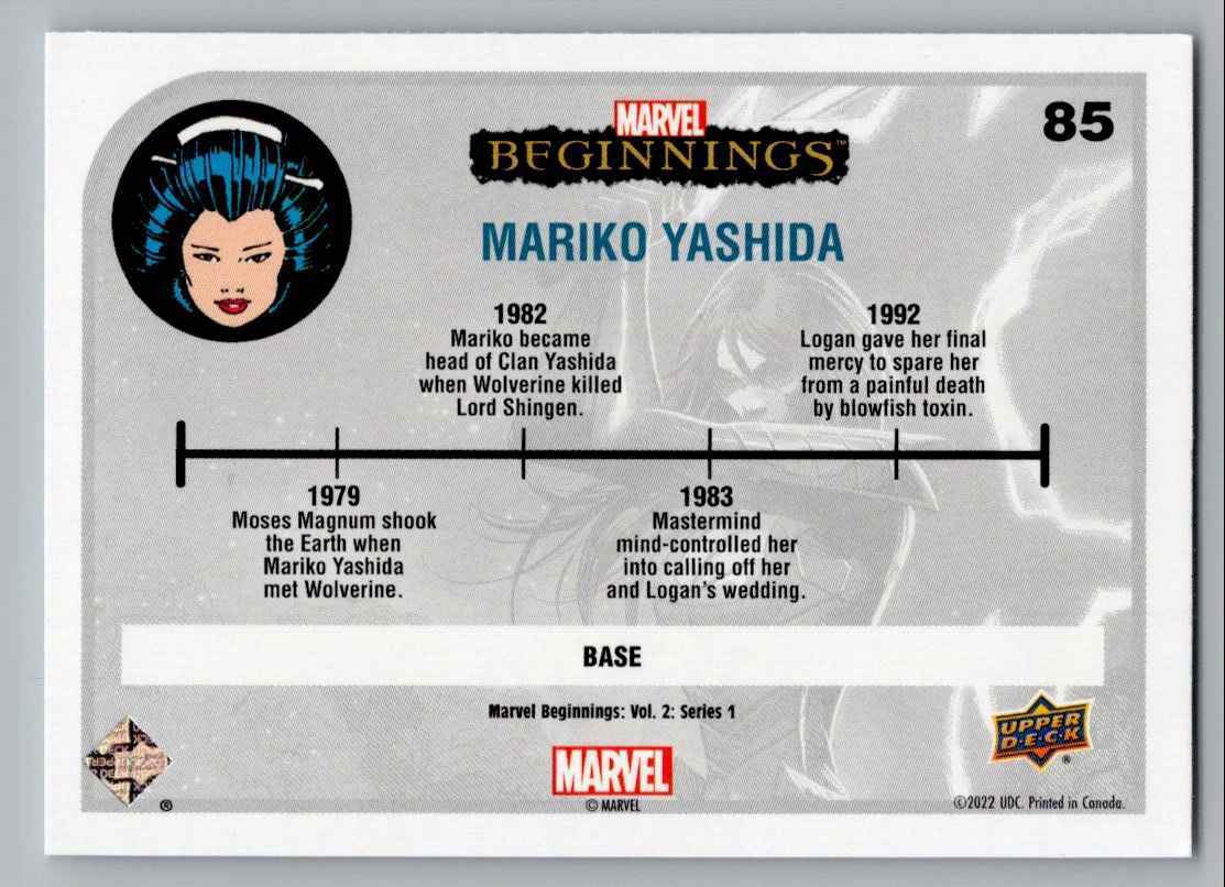2023 MARVEL BEGINNINGS MARIKO YASHIDA #85 | eBay