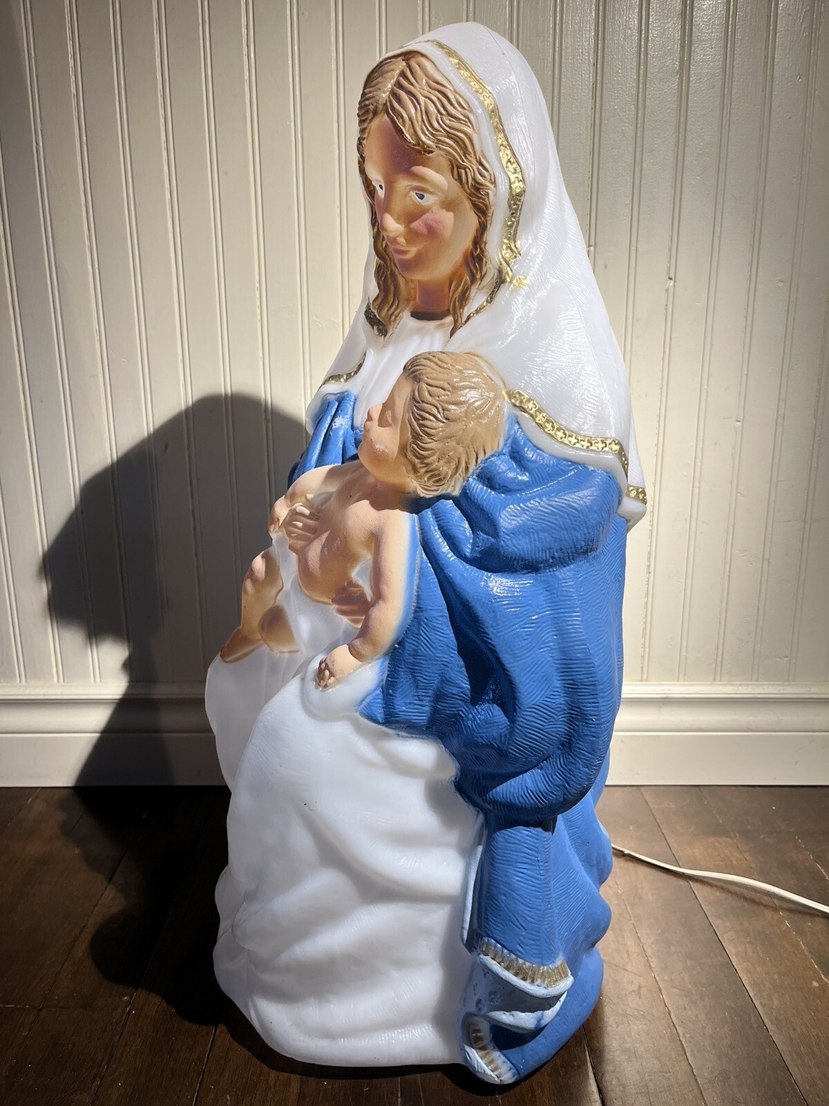 TPI Blow Mold Nativity Mary and Jesus 26" vintage No Lights eBay